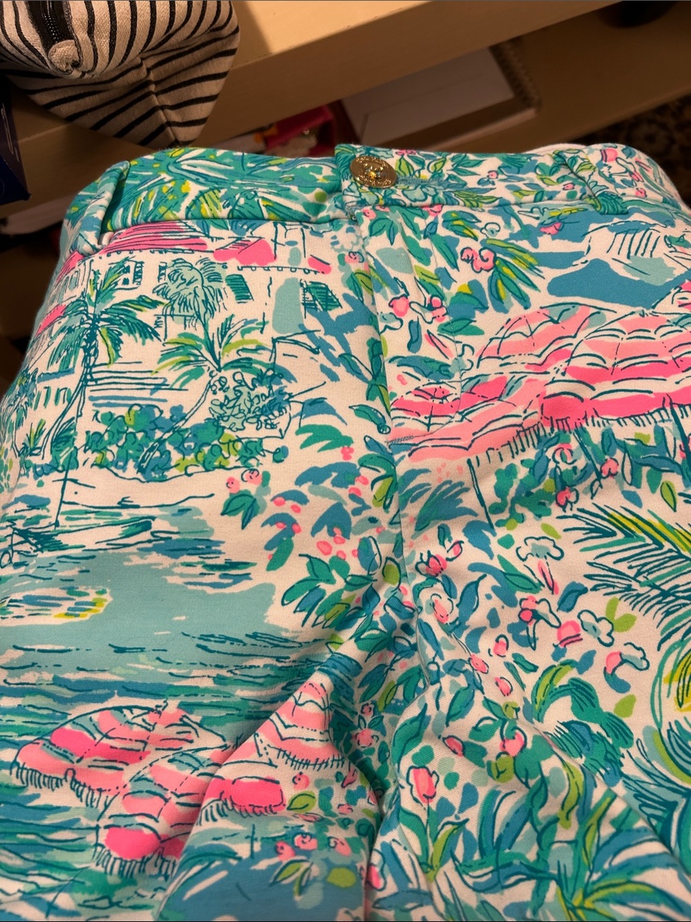 Lilly Pulitzer Tropical Print Shorts in Turquoise & Pink